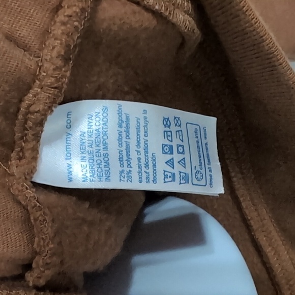 Tommy Hilfiger Camel Brown Full Zip Hooded Sweatshirt Size Medium - Picture 4 of 7